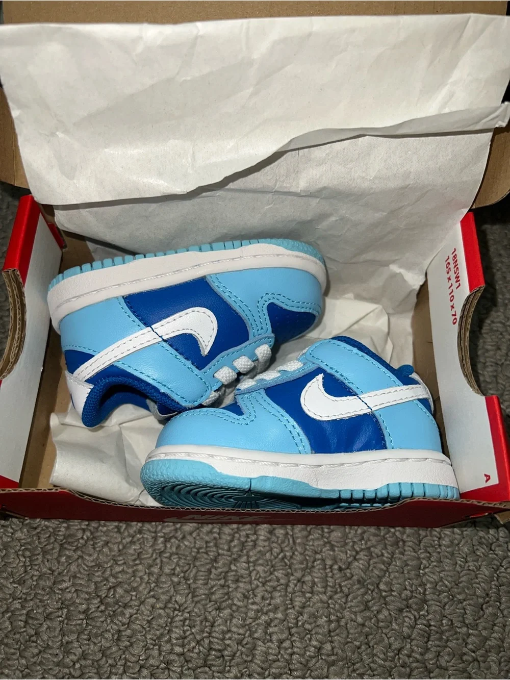 Nike Kids Light Blue and Royal Blue Low-Top Sneakers